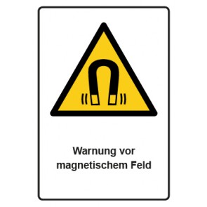 Aufkleber Warnzeichen Piktogramm & Text deutsch · Warnung vor magnetischem Feld · ISO_7010_W006