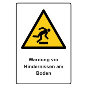 Magnetschild Warnzeichen Piktogramm & Text deutsch · Warnung vor Hindernissen am Boden · ISO_7010_W007