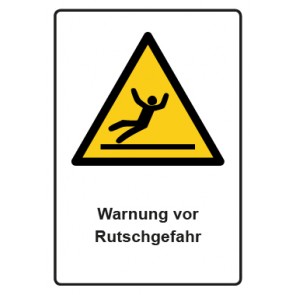 Aufkleber Warnzeichen Piktogramm & Text deutsch · Warnung vor Rutschgefahr · ISO_7010_W011