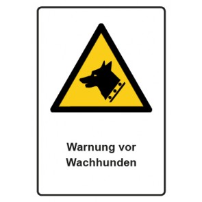 Schild Warnzeichen Piktogramm & Text deutsch · Warnung vor Wachhunden · ISO_7010_W013 | selbstklebend