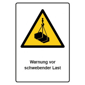 Aufkleber Warnzeichen Piktogramm & Text deutsch · Warnung vor schwebender Last · ISO_7010_W015