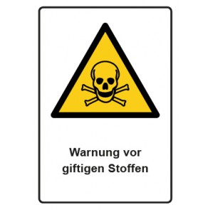 Schild Warnzeichen Piktogramm & Text deutsch · Warnung vor giftigen Stoffen · ISO_7010_W016 | selbstklebend