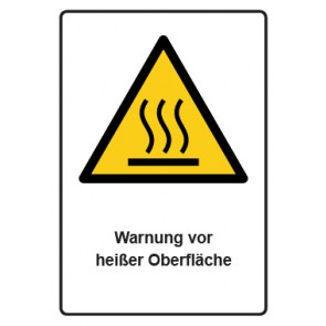 Schild Warnzeichen Piktogramm & Text deutsch · Warnung vor heißer Oberfläche · ISO_7010_W017