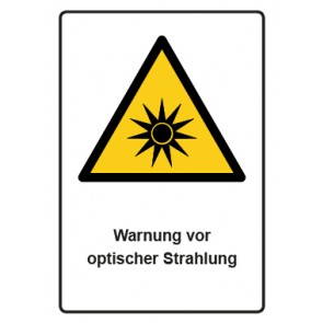 Aufkleber Warnzeichen Piktogramm & Text deutsch · Warnung vor optischer Strahlung · ISO_7010_W027 (Warnaufkleber)