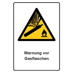 Schild Warnzeichen Piktogramm & Text deutsch · Warnung vor Gasflaschen · ISO_7010_W029 | selbstklebend