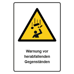 Magnetschild Warnzeichen Piktogramm & Text deutsch · Warnung vor herabfallenden Gegenständen · ISO_7010_W035