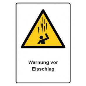 Aufkleber Warnzeichen Piktogramm & Text deutsch · Warnung vor Eisschlag · ISO_7010_W039 | stark haftend