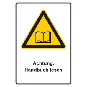 Aufkleber Warnzeichen Piktogramm & Text deutsch · Hinweiszeichen Achtung, Handbuch lesen (Warnaufkleber)
