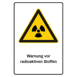 Magnetschild Warnzeichen Piktogramm & Text deutsch · Warnung vor radioaktiven Stoffen