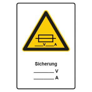 Schild Warnzeichen Piktogramm & Text deutsch · Hinweiszeichen Sicherung | selbstklebend