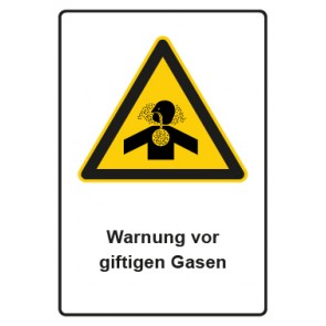 Schild Warnzeichen Piktogramm & Text deutsch · Warnung vor giftigen Gasen | selbstklebend