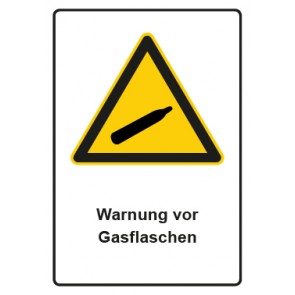 Schild Warnzeichen Piktogramm & Text deutsch · Warnung vor Gasflaschen