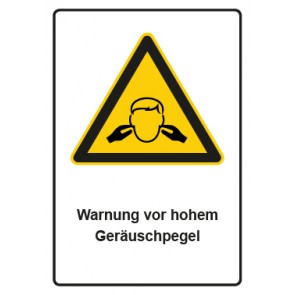 Aufkleber Warnzeichen Piktogramm & Text deutsch · Warnung vor hohem Geräuschpegel | stark haftend