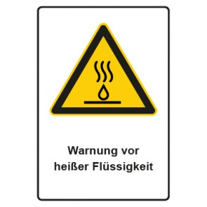Magnetschild Warnzeichen Piktogramm & Text deutsch · Warnung vor heißer Flüssigkeit