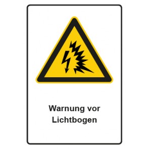 Aufkleber Warnzeichen Piktogramm & Text deutsch · Warnung vor Lichtbogen (Warnaufkleber)