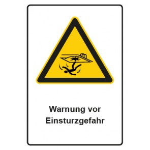 Aufkleber Warnzeichen Piktogramm & Text deutsch · Warnung vor Einsturzgefahr (Warnaufkleber)