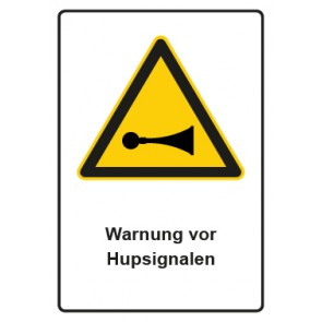 Schild Warnzeichen Piktogramm & Text deutsch · Warnung vor Hupsignalen