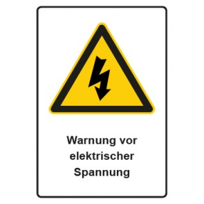 Schild Warnzeichen Piktogramm & Text deutsch · Warnung vor elektrischer Spannung | selbstklebend