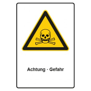 Aufkleber Warnzeichen Piktogramm & Text deutsch · Hinweiszeichen Achtung Gefahr (Warnaufkleber)