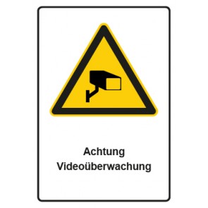 Magnetschild Warnzeichen Piktogramm & Text deutsch · Hinweiszeichen Achtung Videoüberwachung