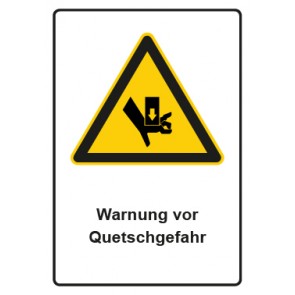 Aufkleber Warnzeichen Piktogramm & Text deutsch · Warnung vor Quetschgefahr | stark haftend