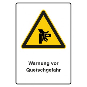 Aufkleber Warnzeichen Piktogramm & Text deutsch · Warnung vor Quetschgefahr (Warnaufkleber)