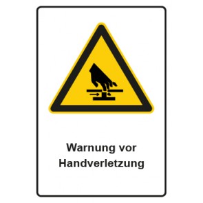 Aufkleber Warnzeichen Piktogramm & Text deutsch · Warnung vor Handverletzung (Warnaufkleber)
