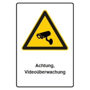 Magnetschild Warnzeichen Piktogramm & Text deutsch · Hinweiszeichen Achtung, Videoüberwachung