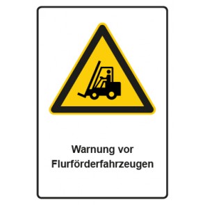 Magnetschild Warnzeichen Piktogramm & Text deutsch · Warnung vor Flurförderfahrzeugen