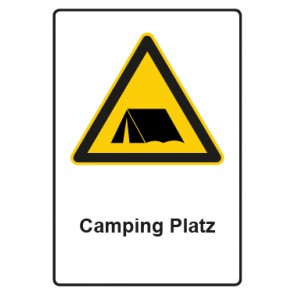 Magnetschild Warnzeichen Piktogramm & Text deutsch · Hinweiszeichen Achtung, Camping Platz