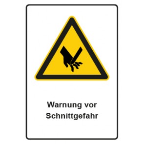 Schild Warnzeichen Piktogramm & Text deutsch · Warnung vor Schnittgefahr | selbstklebend
