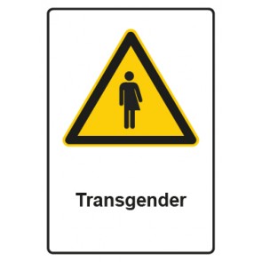 Schild Warnzeichen Piktogramm & Text deutsch · Piktogramm Transgender