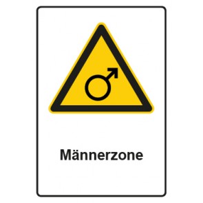 Schild Warnzeichen Piktogramm & Text deutsch · Hinweiszeichen Männer Zone | selbstklebend