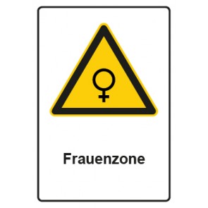 Aufkleber Warnzeichen Piktogramm & Text deutsch · Hinweiszeichen Frauen Zone (Warnaufkleber)