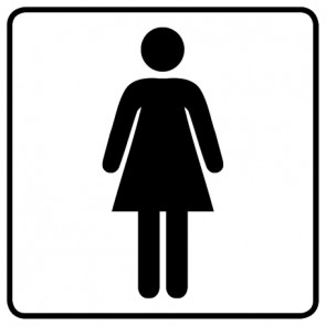 WC Toiletten Aufkleber Damen · weiß · viereckig | stark haftend