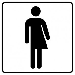 WC Toiletten Aufkleber Transgender · weiß · viereckig | stark haftend
