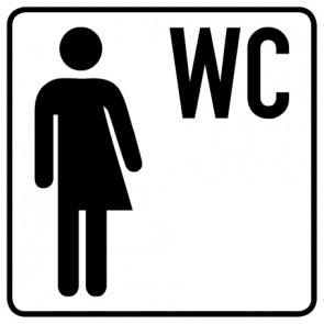 WC Toiletten Aufkleber Transgender WC | viereckig · weiß | stark haftend