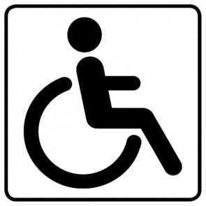 WC Toiletten Aufkleber behindertengerecht · Rollstuhl | viereckig · weiß | stark haftend