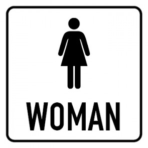 WC Toiletten Schild | Piktogramm Woman | viereckig · weiß · selbstklebend