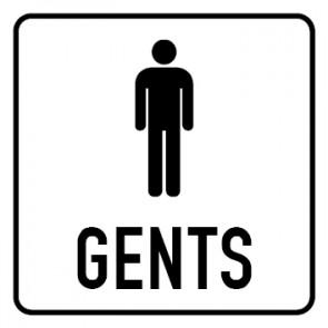 WC Toiletten Magnetschild | Piktogramm Gents | viereckig · weiß