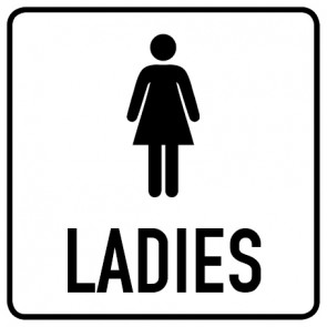 WC Toiletten Aufkleber | Piktogramm Ladies | viereckig · weiß