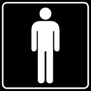 WC Toiletten Schild | Herren | viereckig · schwarz · selbstklebend