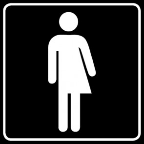 WC Toiletten Aufkleber Transgender | viereckig · schwarz | stark haftend