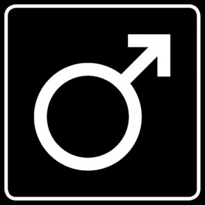 WC Toiletten Magnetschild | Symbol Mann | viereckig · schwarz