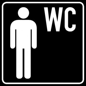 WC Toiletten Aufkleber | Herren WC | viereckig · schwarz