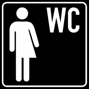 WC Toiletten Aufkleber Transgender WC | viereckig · schwarz | stark haftend