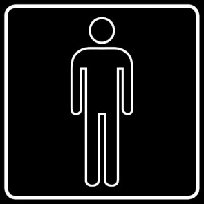 WC Toiletten Aufkleber Herren outline | viereckig · schwarz | stark haftend
