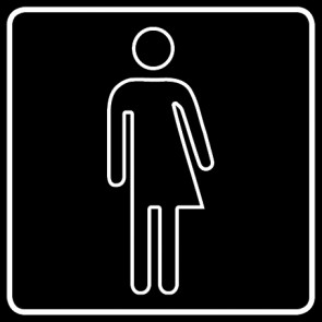 WC Toiletten Schild | Transgender outline | viereckig · schwarz · selbstklebend