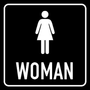 WC Toiletten Schild | Piktogramm Woman | viereckig · schwarz · selbstklebend
