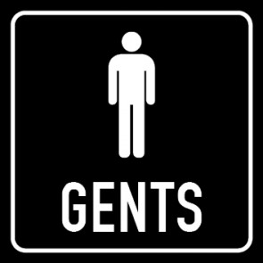WC Toiletten Schild | Piktogramm Gents | viereckig · schwarz
